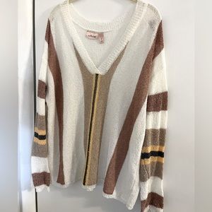 Willow and Root Knit Deep V sweater